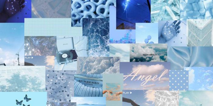1920x1080 Bright Pastel Blue Collage Wallpaper