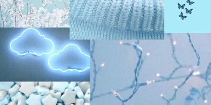 768x1476 Baby blue collage Wallpapers Download