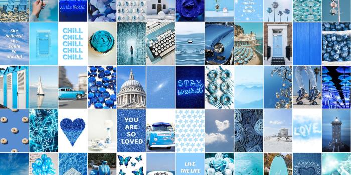 1920x1668 Download Aesthetic Blue Collage with