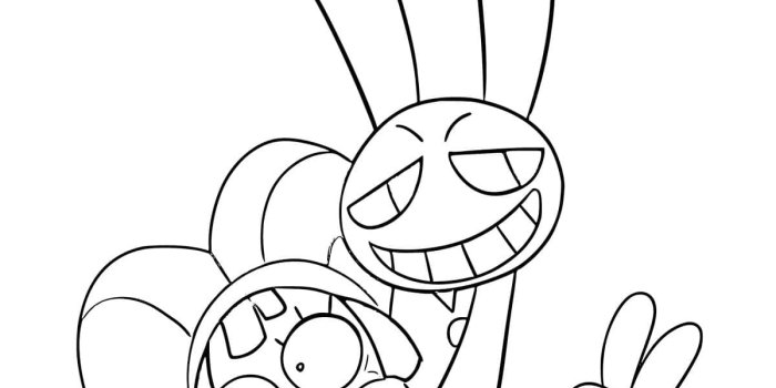 1200x1283 Pomni and Jax coloring page - Download