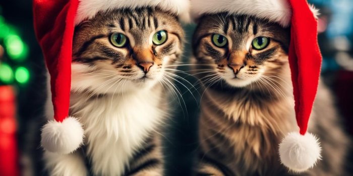 1024x1024 Merry Christmas from the cats! - AI