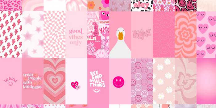 2700x2250 98pcs Pink Preppy Collage Kit