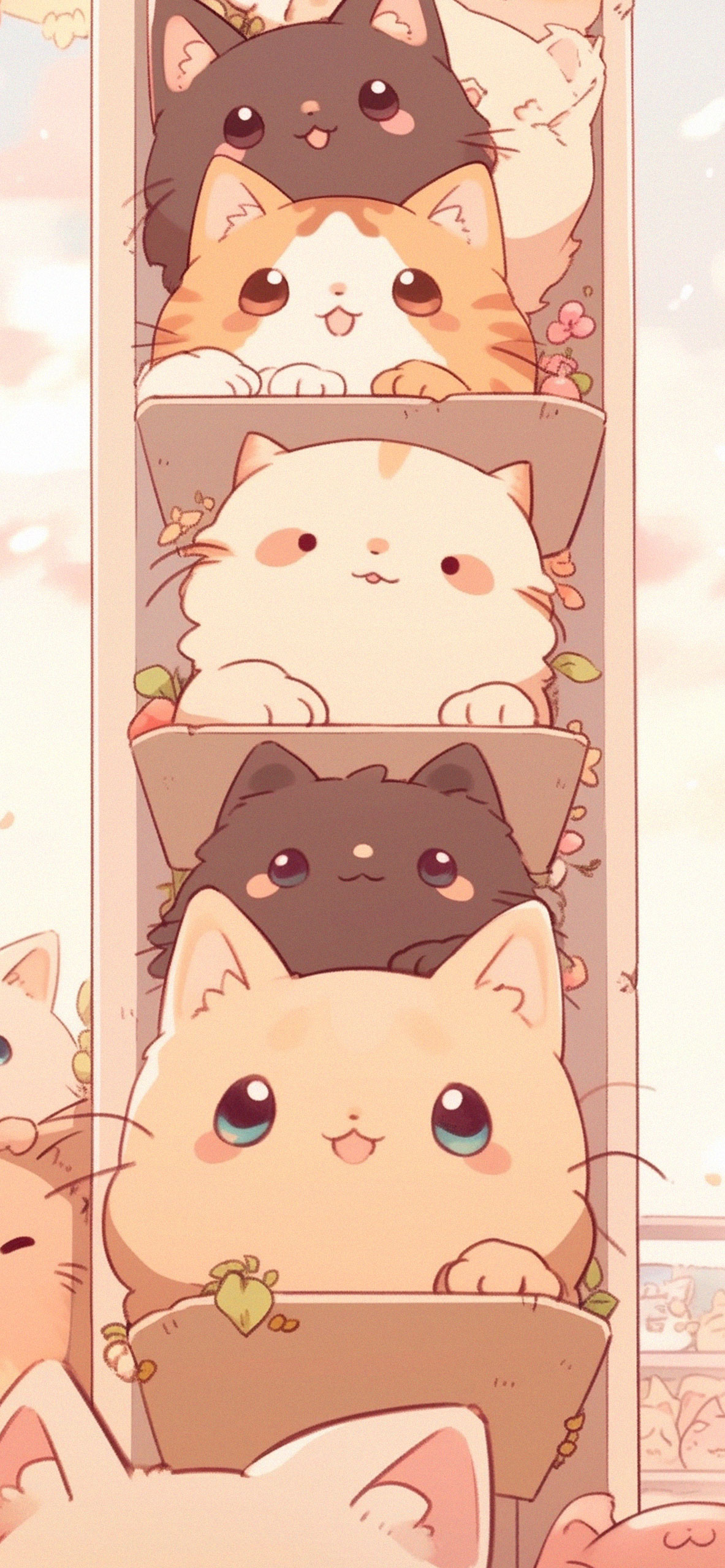 1183x2560 Cute Anime Cats Wallpapers - Cute Cats