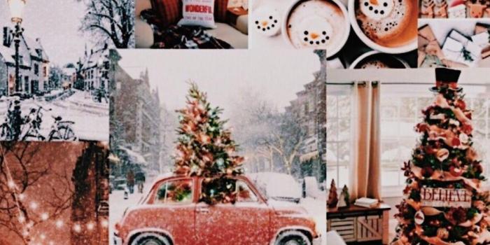1013x1809 Christmas Collage Aesthetic Wallpapers