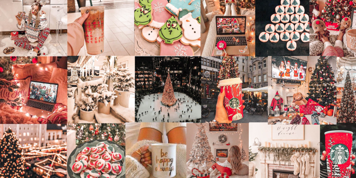 2560x1440 Christmas Aesthetic Wallpaper Collage