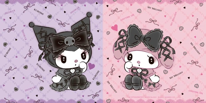 2500x1406 Cute Kuromi & My Melody Gothic Lolita