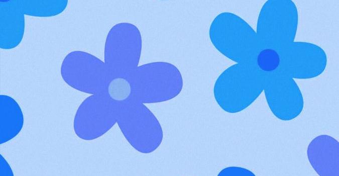 675x1200 Preppy wallpaper, Blue flower wallpaper