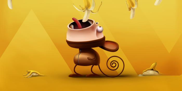 2560x1600 Funny Monkey Eating Bananas Ultra HD