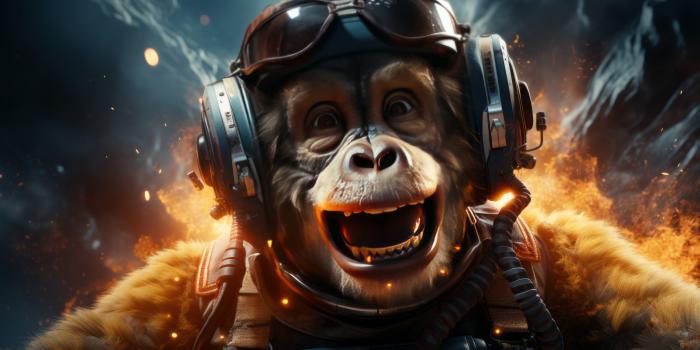 3840x2160 Wallpaper monkey, space, user avatar