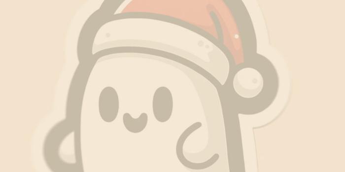 1181x2560 Cute Ghost in a Christmas Hat