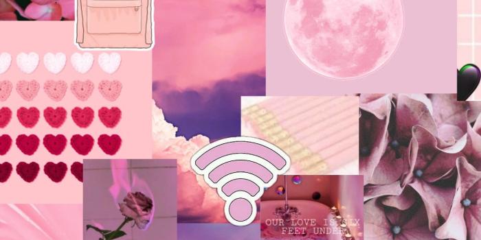 1288x2289 Aesthetic Pink Collage Wallpaper | Pink