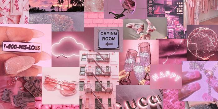 1920x1200 Download Pink Collage With Many