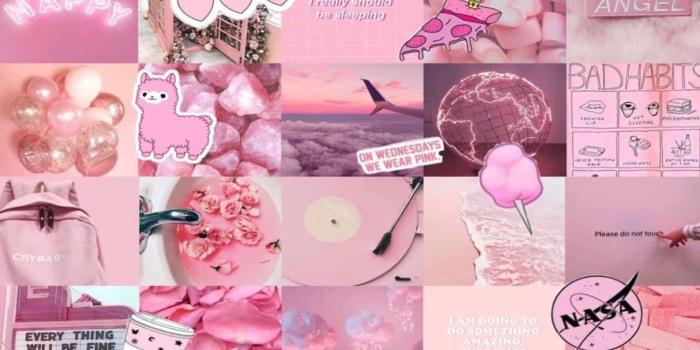 1429x900 aesthetic pink collage Wallpaper