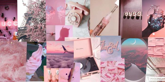 1920x900 Aesthetic Pink Collage Laptop