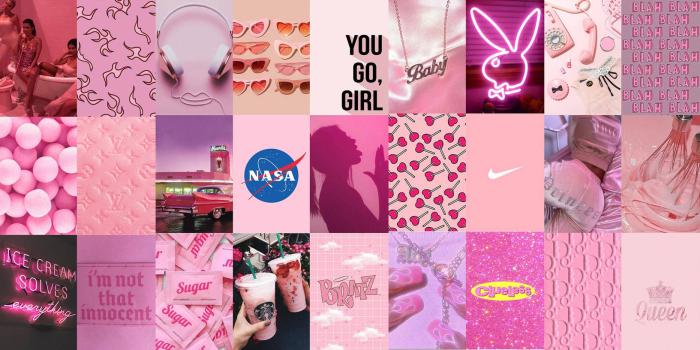1633x1920 Aesthetic Pastel Pink Collage Wallpaper