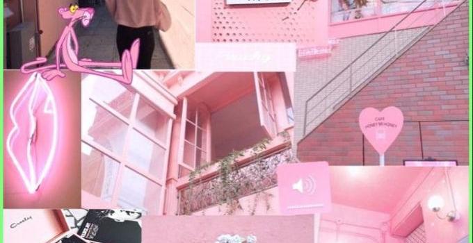 680x1200 Pink Aesthetic Collage Wallpaper