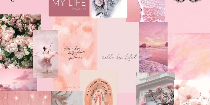 1920x1440 Light Pink Collage Spring Wallpapers