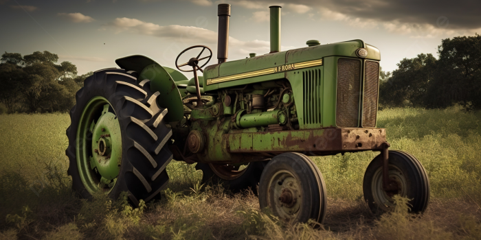 1200x673 Vintage Green Tractor On The Field