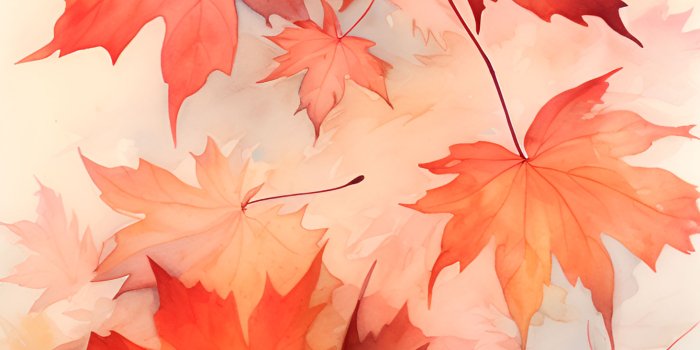 1463x3171 Red Autumn Leaves Watercolor Wallpapers