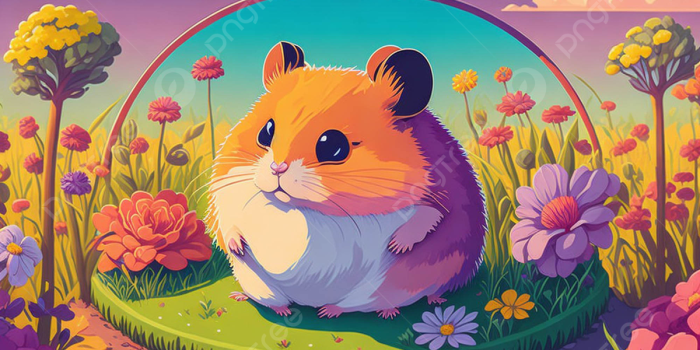 1200x900 A Cute Hamster Illustration Background