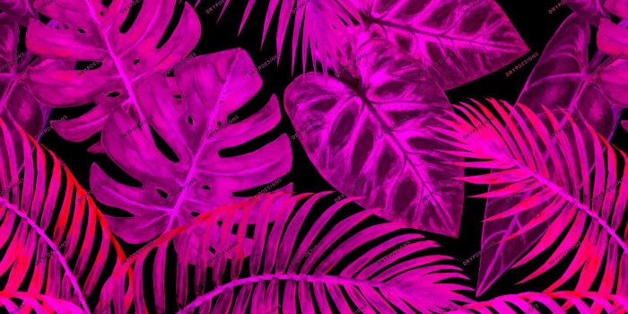 1500x1364 Pink Neon Tropical Plants Seamless