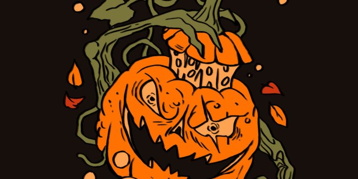 1183x2560 Scary Pumpkins Black Wallpaper