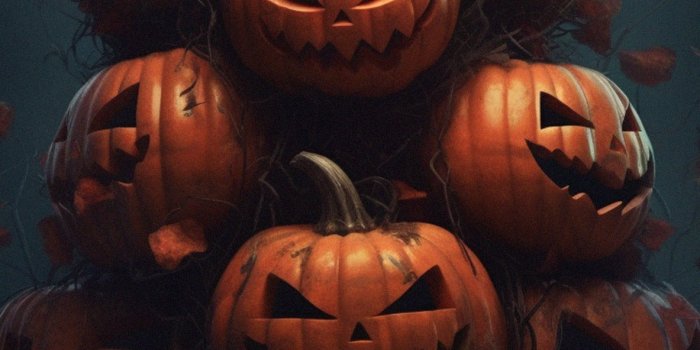 1183x2560 Dark Halloween Pumpkins Aesthetic