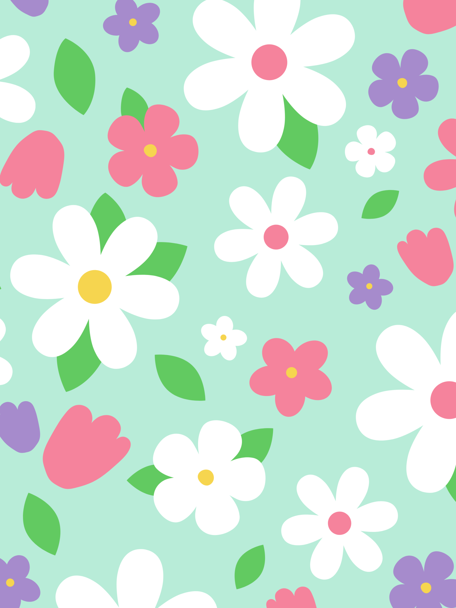 2636x3516 Spring Cartoon Flowers Wallpapers