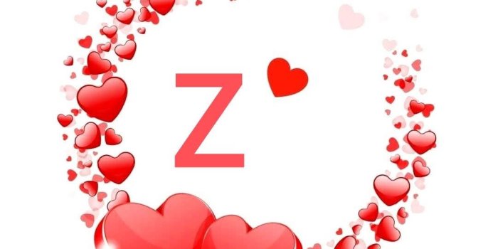 1080x1149 Letter Z With Red Hearts Wallpaper