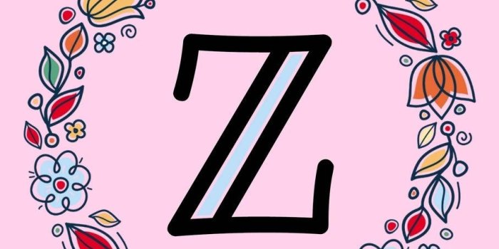 907x1360 Letter Z With Colored Flowers Wallpaper