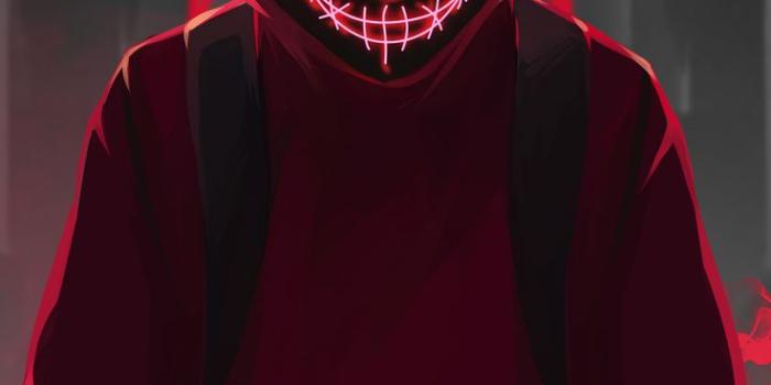 736x1308 Red Mask Neon Eyes 4k In 2160x3840