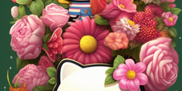 1183x2560 Hello Kitty in flowerpot Art Wallpapers