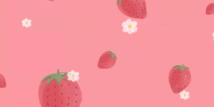 736x1592 Aesthetic Strawberry Wallpaper | Pink