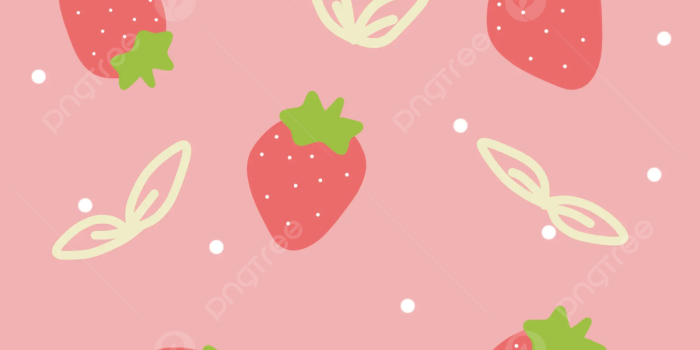 1200x2400 Cute Pink Strawberry Wallpaper