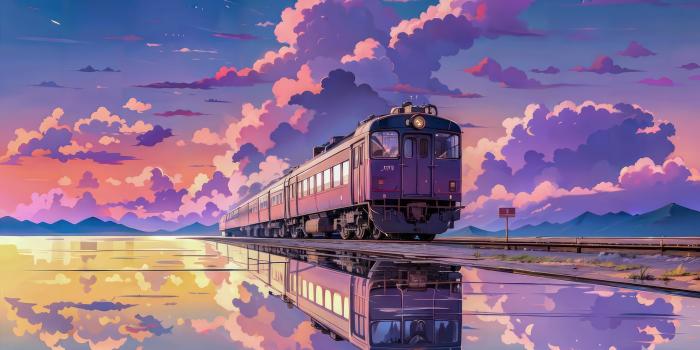 3840x2160 1920x1080 Purple Aesthetic Train Laptop