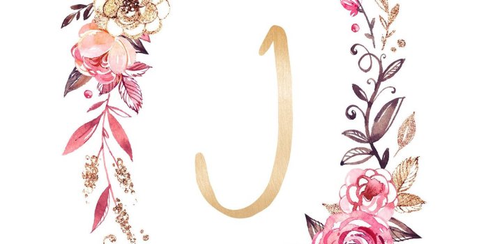 1371x1920 Download free Beautiful Floral Letter J