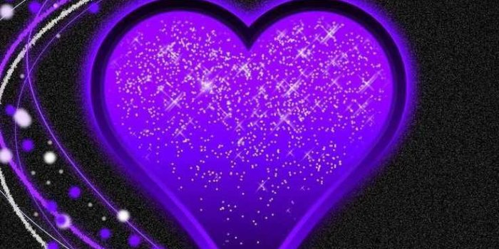 736x1308 Glittering Purple Heart Wallpaper
