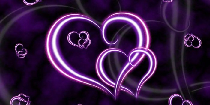 1024x768 Two Purple Hearts Intertwined Wallpaper