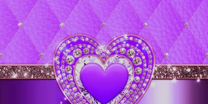 720x1280 Purple Heart Wallpaper with Sparkling Stars