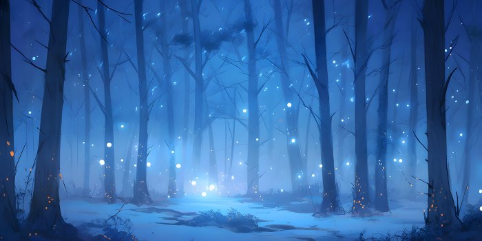 1536x864 Magical Snow-Covered Forest Night