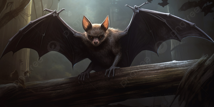 1200x673 Art Of A Bat Flying On A Log In The