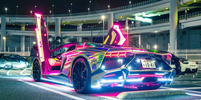 1920x1080 Neon Lights For Lamborghini Wallpaper