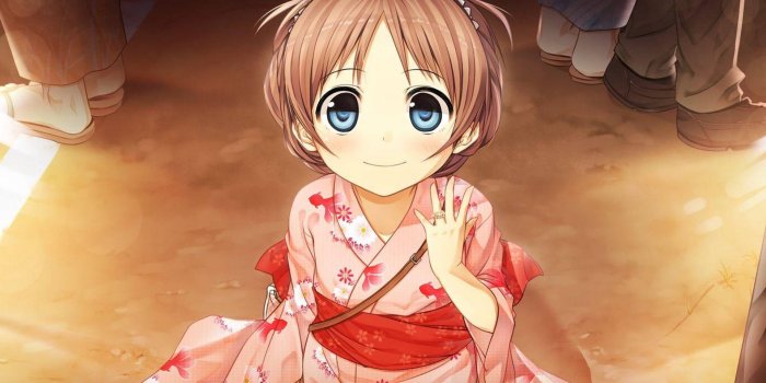 1920x1080 Download free Anime Kid In Red Kimono