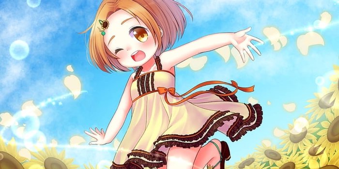 1920x1298 Anime Kid In Sunflower Field Wallpaper