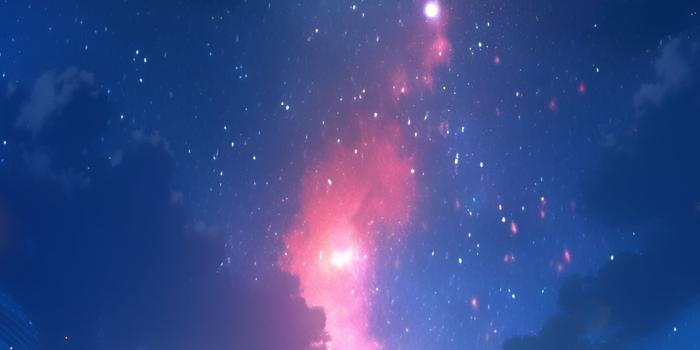 1463x3171 Bright Starry Sky with Red