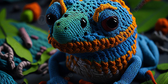 1200x918 Cute Little Lizard Crochet Background