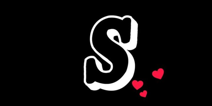 736x1104 S Name Wallpaper Love Black