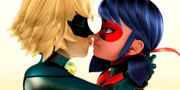 1280x720 Cat Noir Kiss Animated Wallpaper