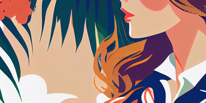 1183x2560 Girl in Beach Resort Preppy Wallpaper