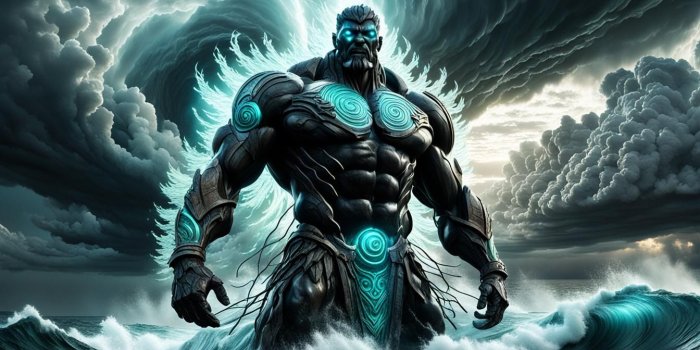 1344x768 Titan of Poseidon - AI Generated